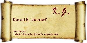 Kocsik József névjegykártya