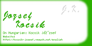 jozsef kocsik business card